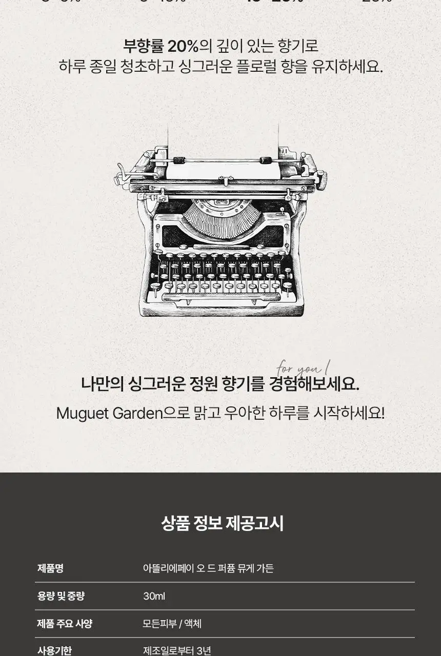 [기획/단품]아뜰리에페이 퍼퓸 뮤게 가든 30ml (+손수건 증정) 상세페이지 12